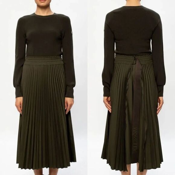 Moncler Black Pleated dress M - Picture 1 of 12
